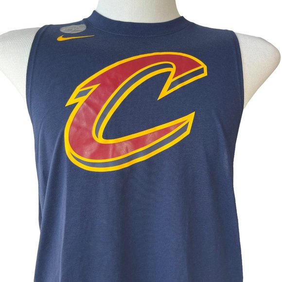 Nike Mens Medium Cleveland Cavaliers Tank Top Shirt Blue Sleeveless NBA New - Picture 5 of 12